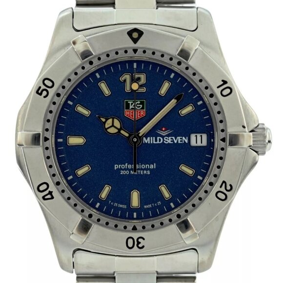 Tag Heuer 38mm Men's 2000 Series Blue "Mild Seven" Dial Watch B+P! Ref: WK1113! - Picture 1 of 11